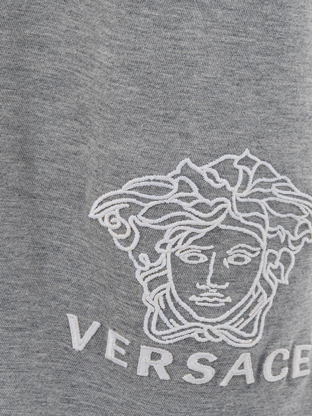 T-Shirt in grigio Melange con Logo Versace
