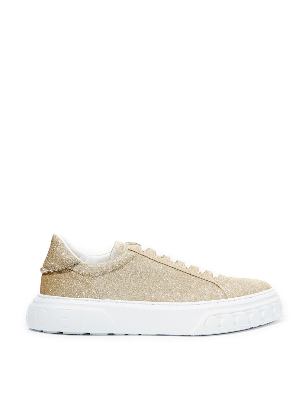 Casadei Gold Glitter Off Road Sneakers
