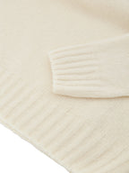 Maglione Dolcevita Bianco in Lana Effetto Bouclé Gran Sasso