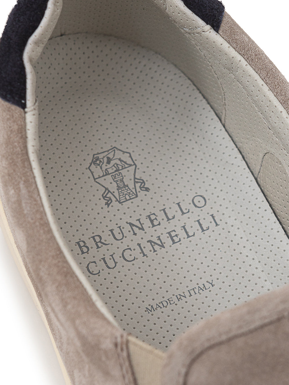 Slip on in Suede Tortora Brunello Cucinelli