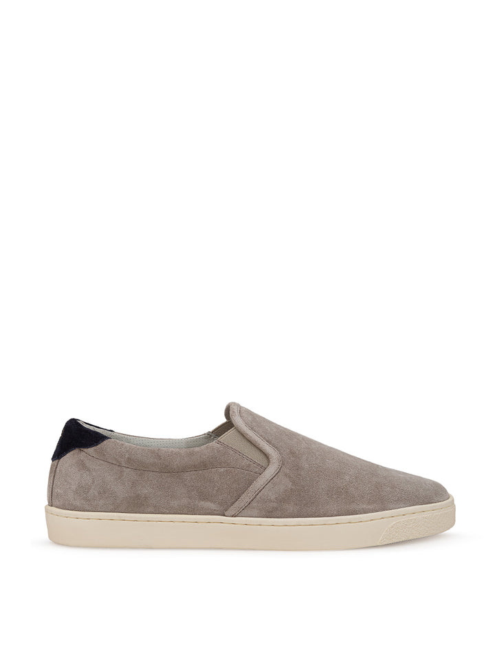 Slip on in Suede Tortora Brunello Cucinelli