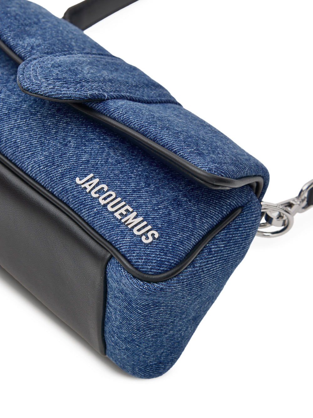 Borsa a Spalla Mini Le Petit Bambimou in Cotone Denim e Pelle Jacquemus