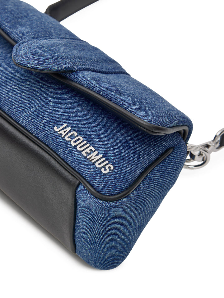 Borsa a Spalla Mini Le Petit Bambimou in Cotone Denim e Pelle Jacquemus