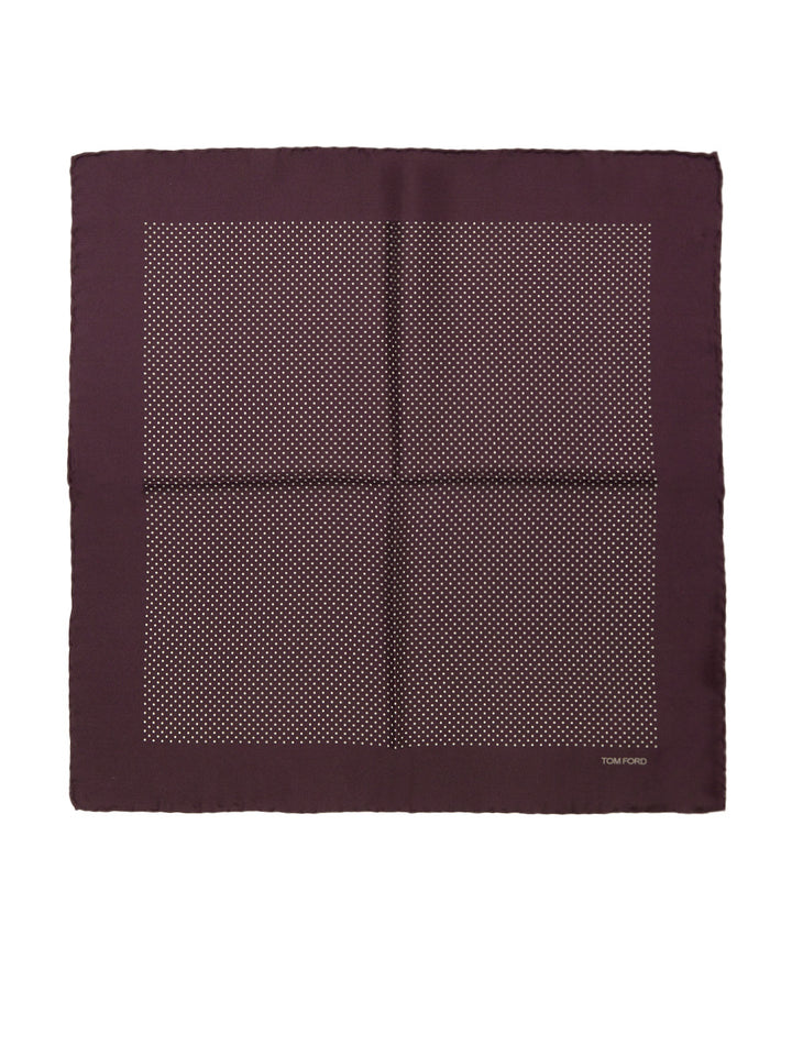 Fazzoletto da Taschino in Seta Bordeaux con Piccoli Pois Tom Ford