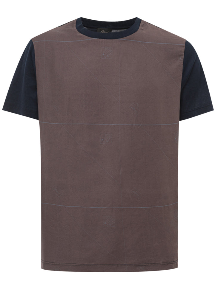 T-Shirt con Pannello in Seta Brioni