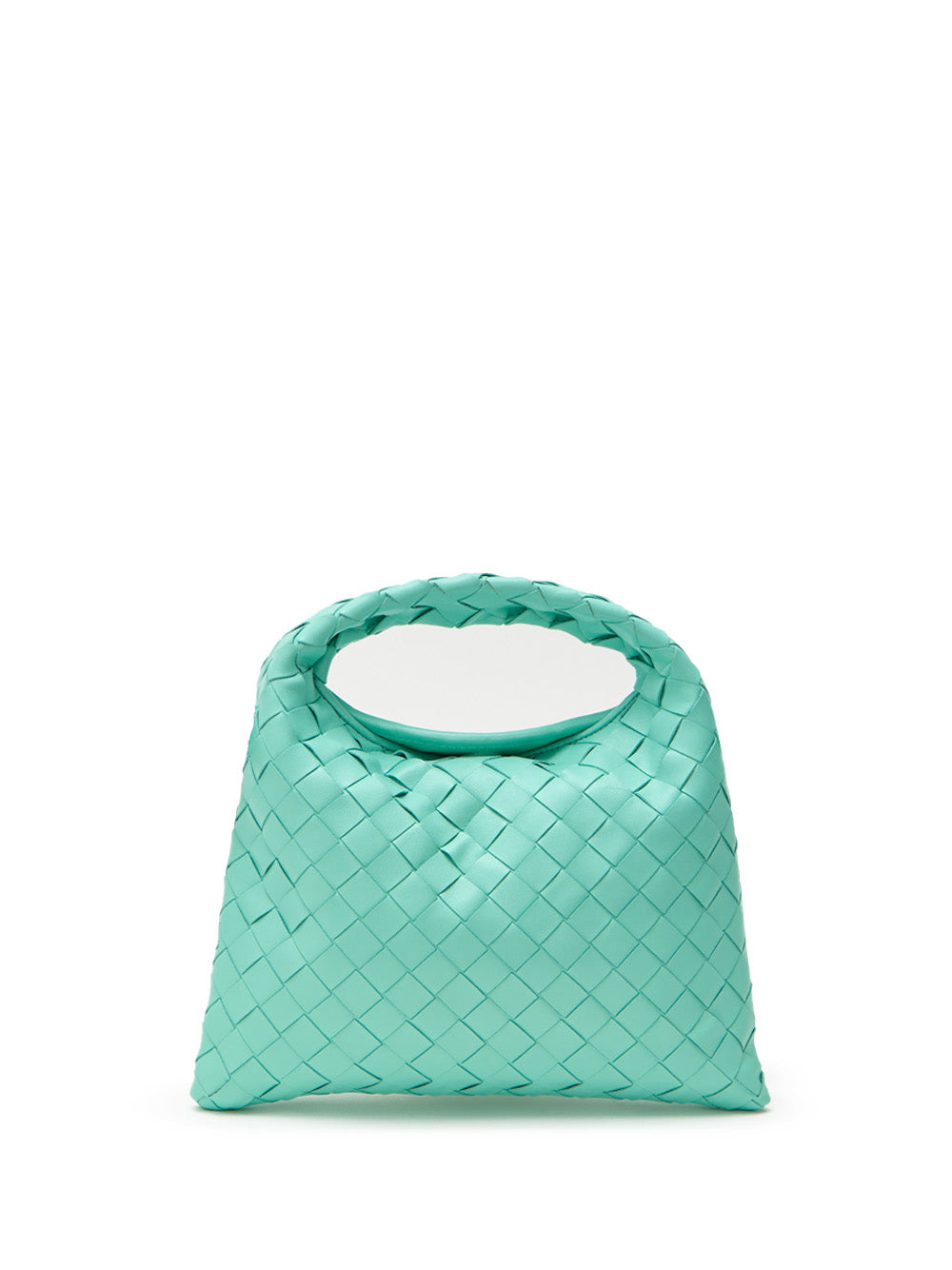Mini-Schultertasche Hop mit Flechtdesign in Türkis Bottega Veneta