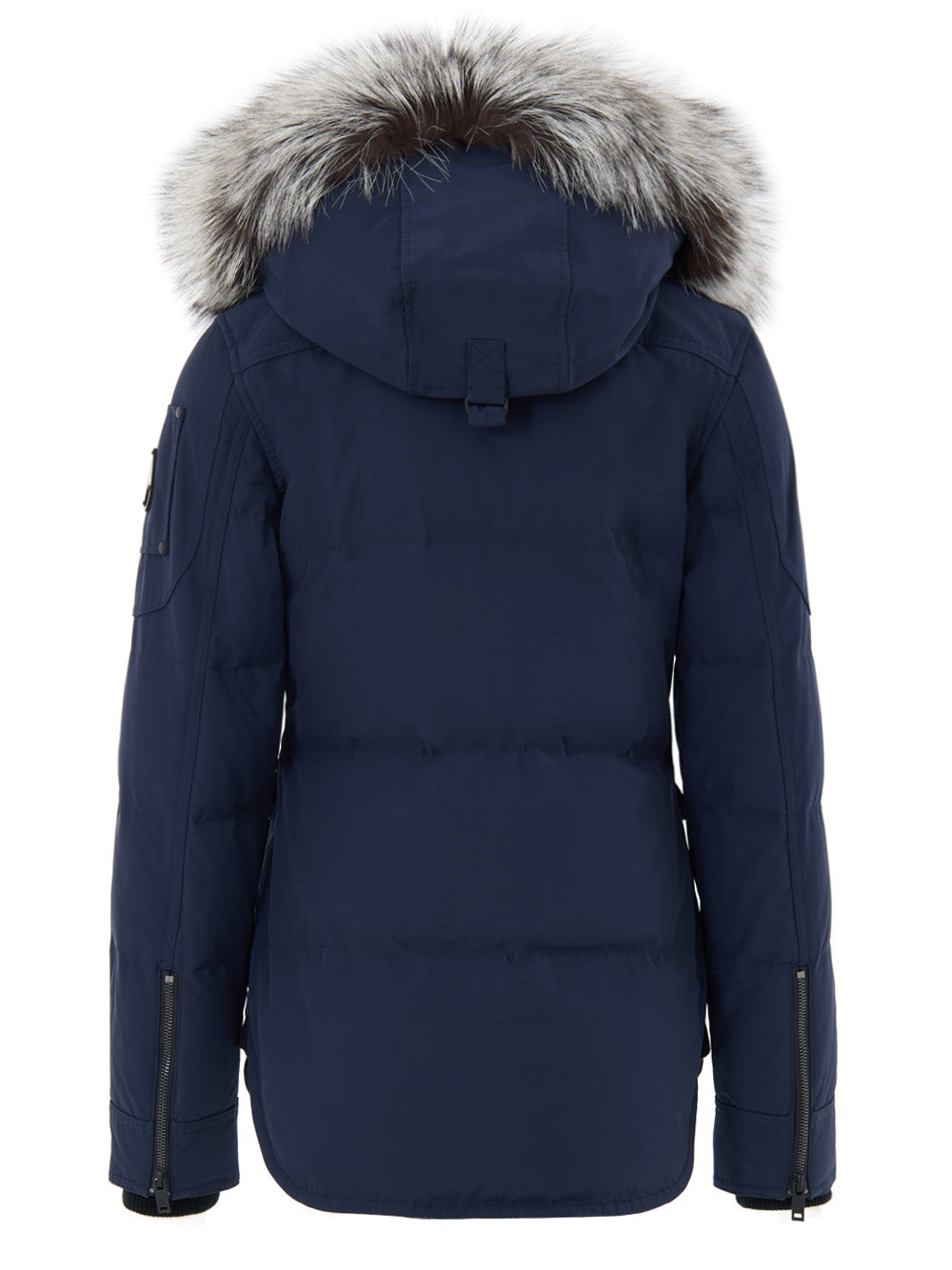 Field Jacket Blu con Cappuccio e Pelliccia Moose Knuckles