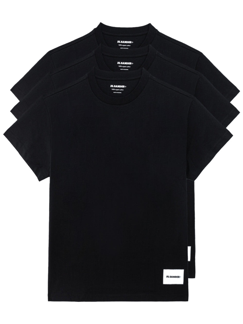 Conjunto de tres camisetas en negro Jil Sander