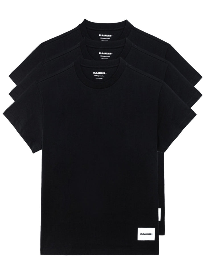 Set of Three T-shirts in Black Jil Sander