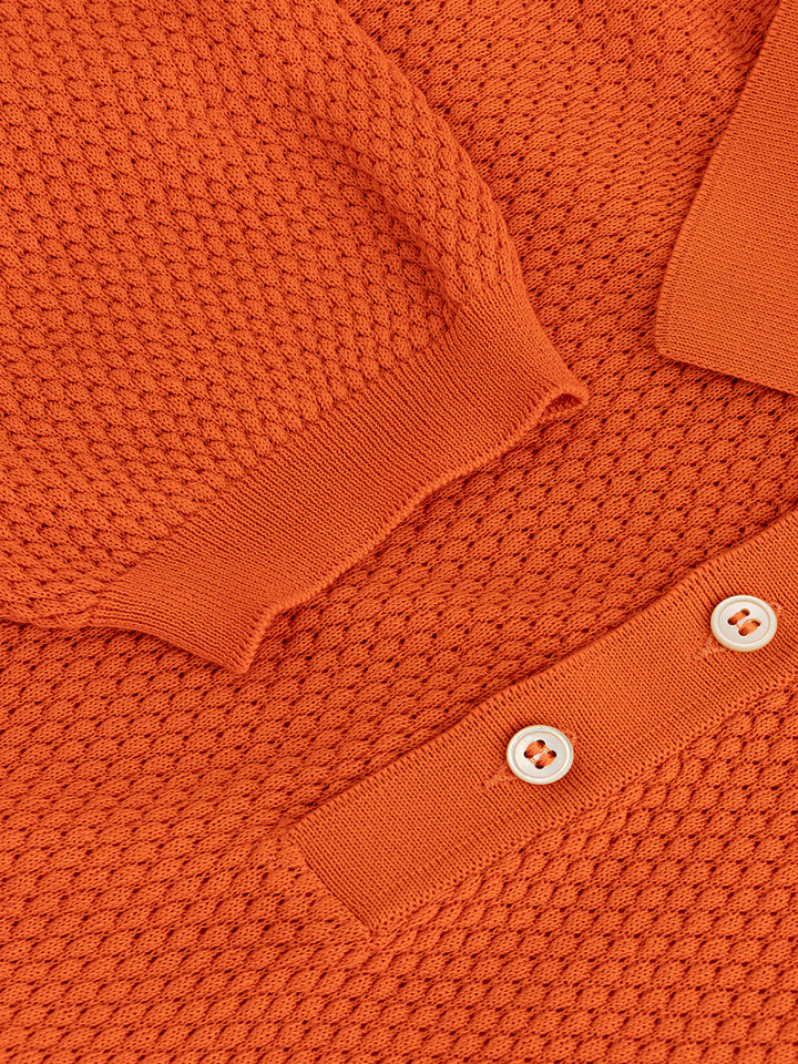 Polo Lavorazione Knitwear in Arancione Gran Sasso