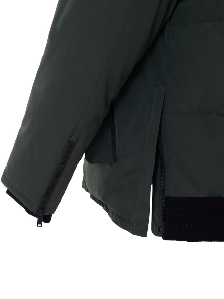 Giubbino Imbottito in Tessuto Tecnico Verde Moose Knuckles