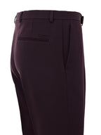 Pantalone Sartoriale Bordeaux con Ricamo Logo Gucci