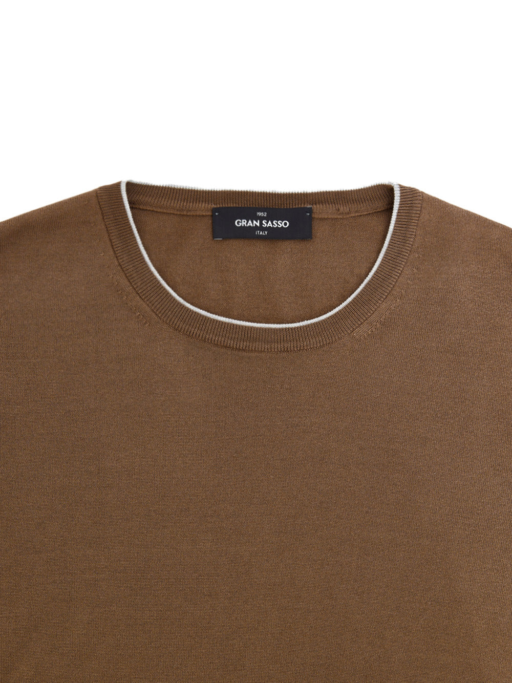 Maglia Girocollo Marrone in Misto Seta Gran Sasso