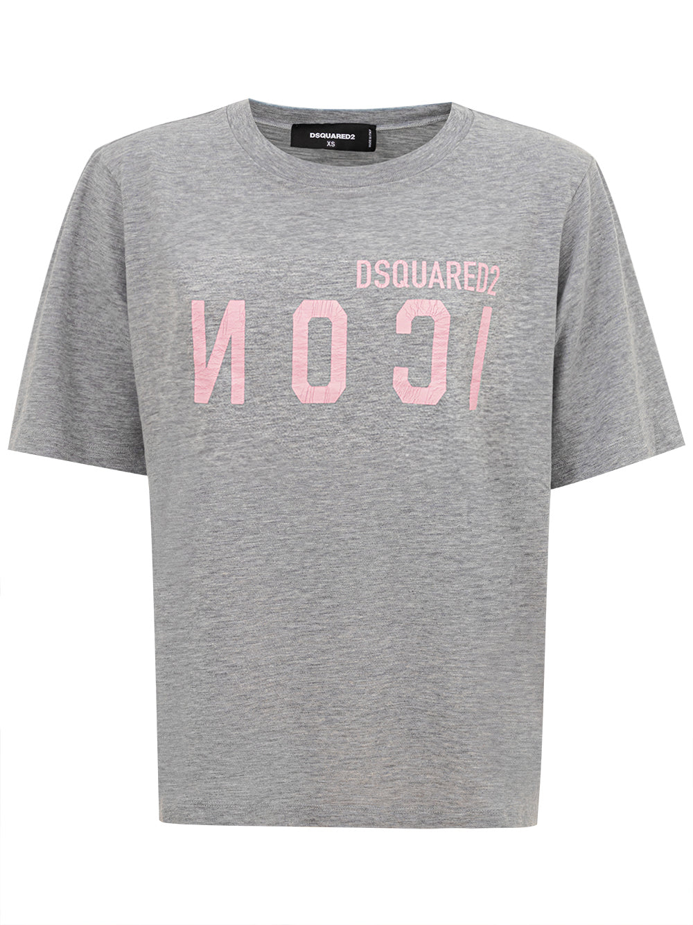 T-Shirt Grigio Mélange con logo Dsquared2 Icon.