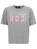 T-Shirt Grigio Mélange con logo Dsquared2 Icon.