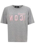 T-Shirt Grigio Mélange con logo Dsquared2 Icon.