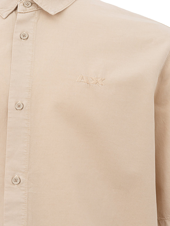 Camisa de manga corta beige Armani Exchange