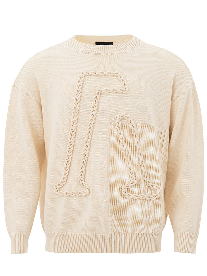 Wool blend sweater with Emporio Armani macro embroidery