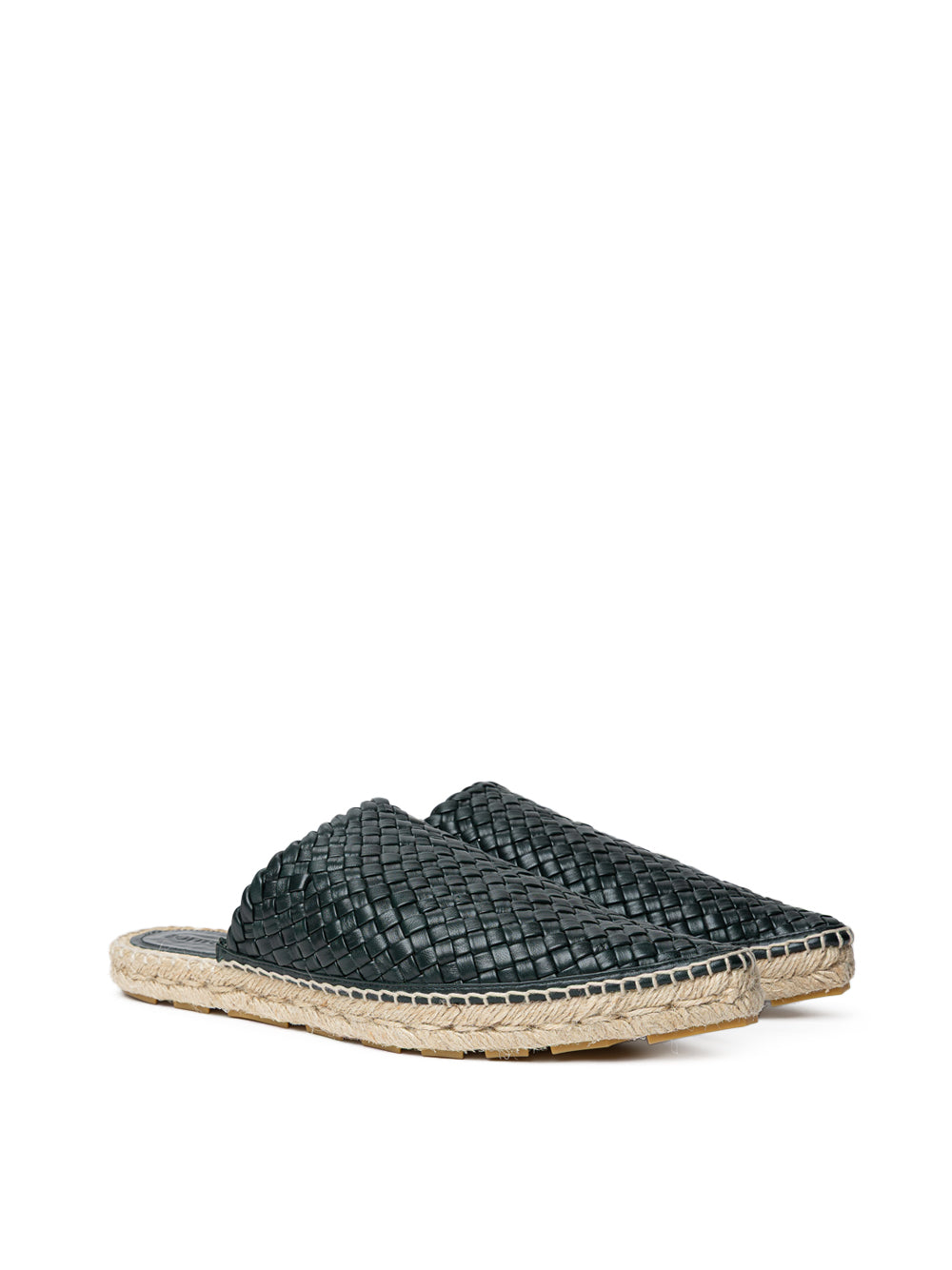 Espadrillas Lagoon con Intreccio in Verde Scuro Bottega Veneta
