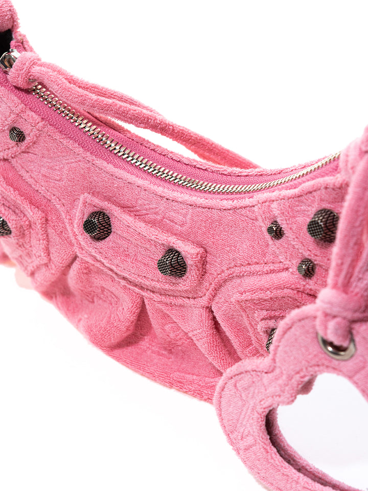 Le Cagole Pink Shoulder Bag in Balenciaga Fabric