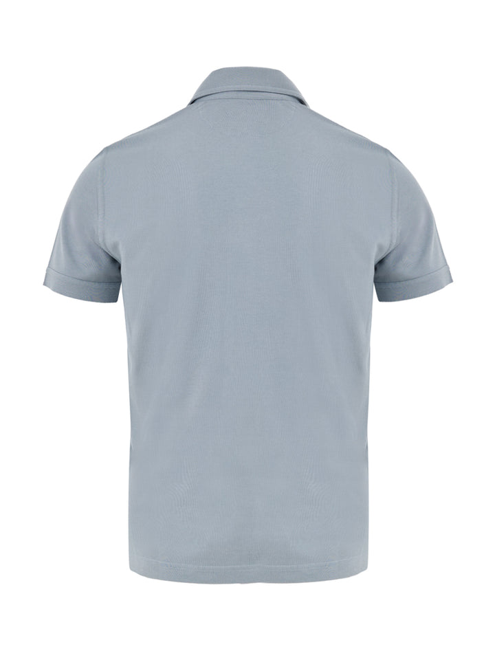 Polo in Cotone Piquet Azzurro Tom Ford