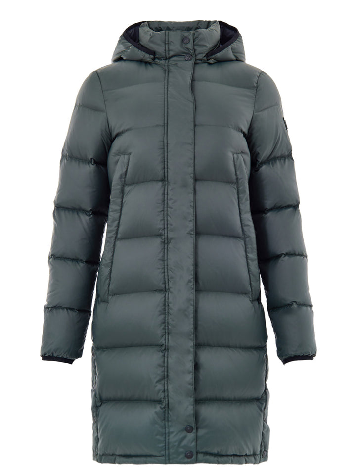 Piumino Imbottito Lungo in Verde Moose Knuckles