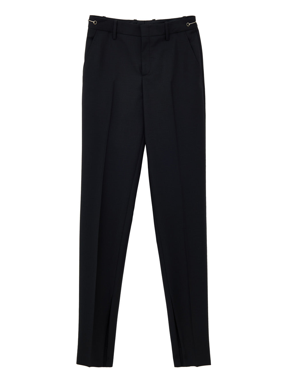 Schwarze Schneiderhose mit metallicfarbenem Detail von Gucci