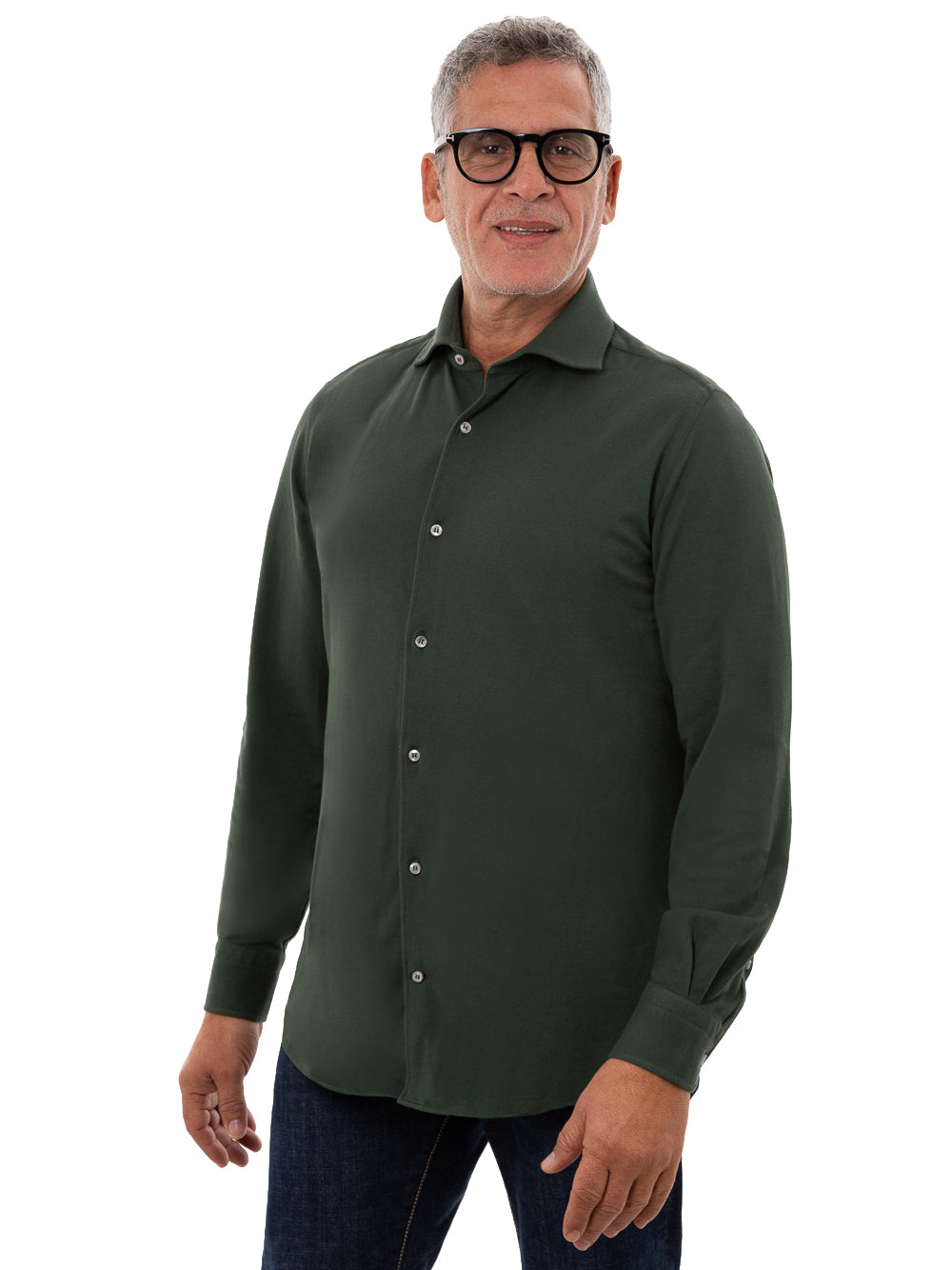 Camicia Loro Piana Verde in Cotone