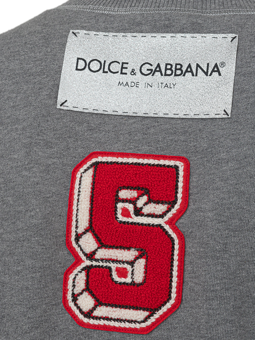 Felpa Smanicata Grigia con Logo Dolce & Gabbana