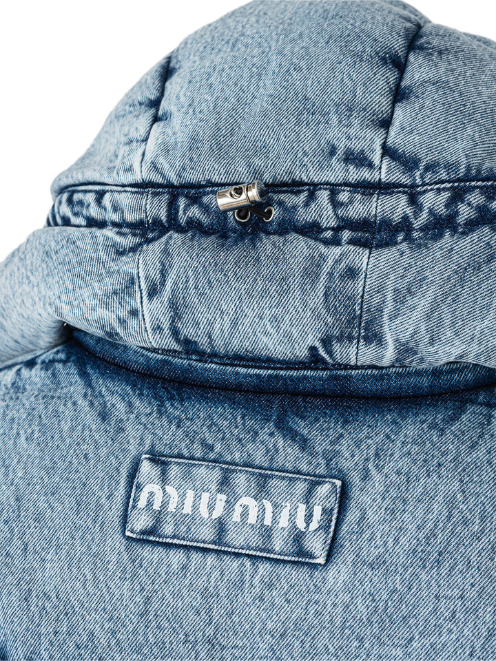 Piumino Puffy in Denim Miu Miu