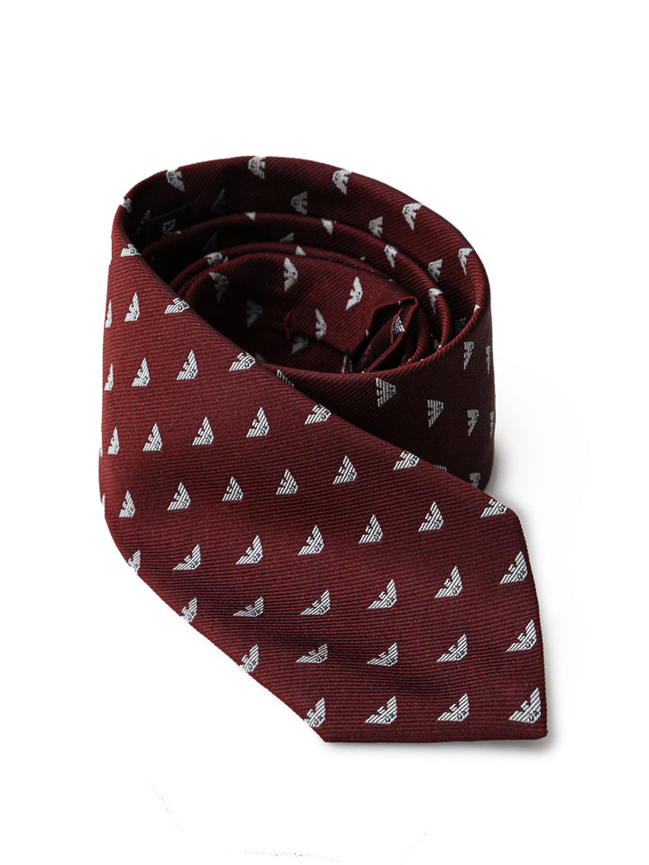 Bordeaux Silk Tie by Emporio Armani