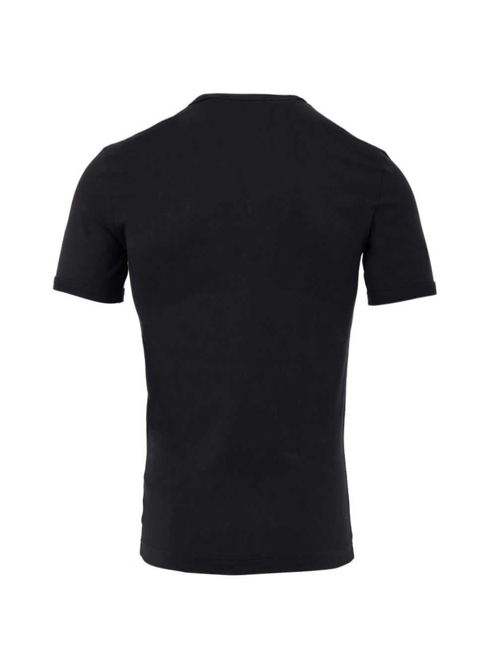 T-shirt Scollo a V in Cotone Nero Dolce & Gabbana