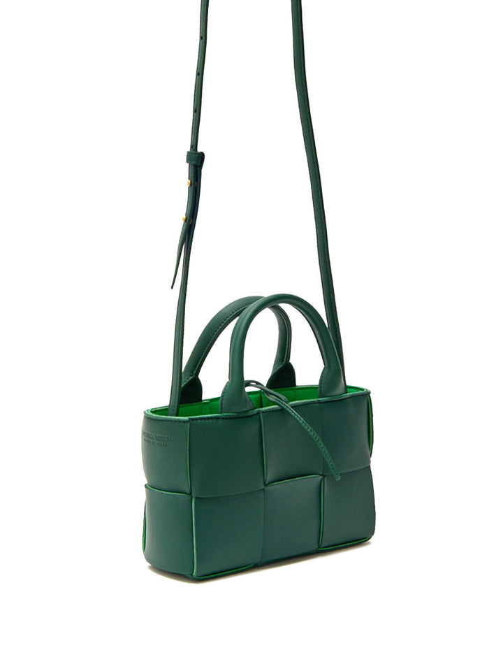 Mini Tote Bag Arco Maxi Intreccio in Verde Bottega Veneta
