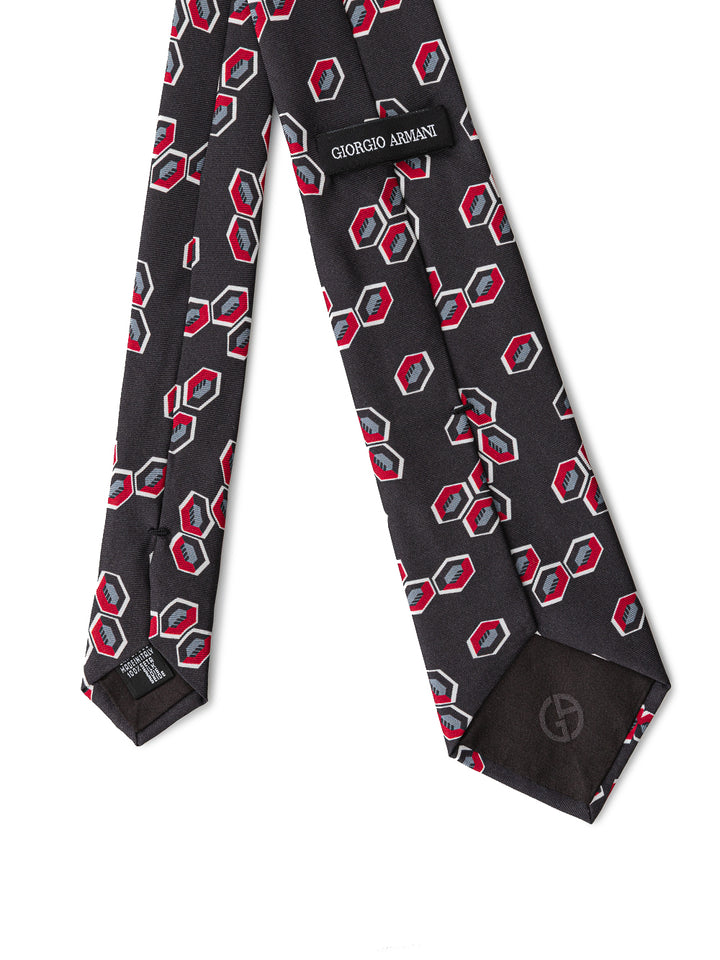 Anthracite Silk Tie by Giorgio Armani