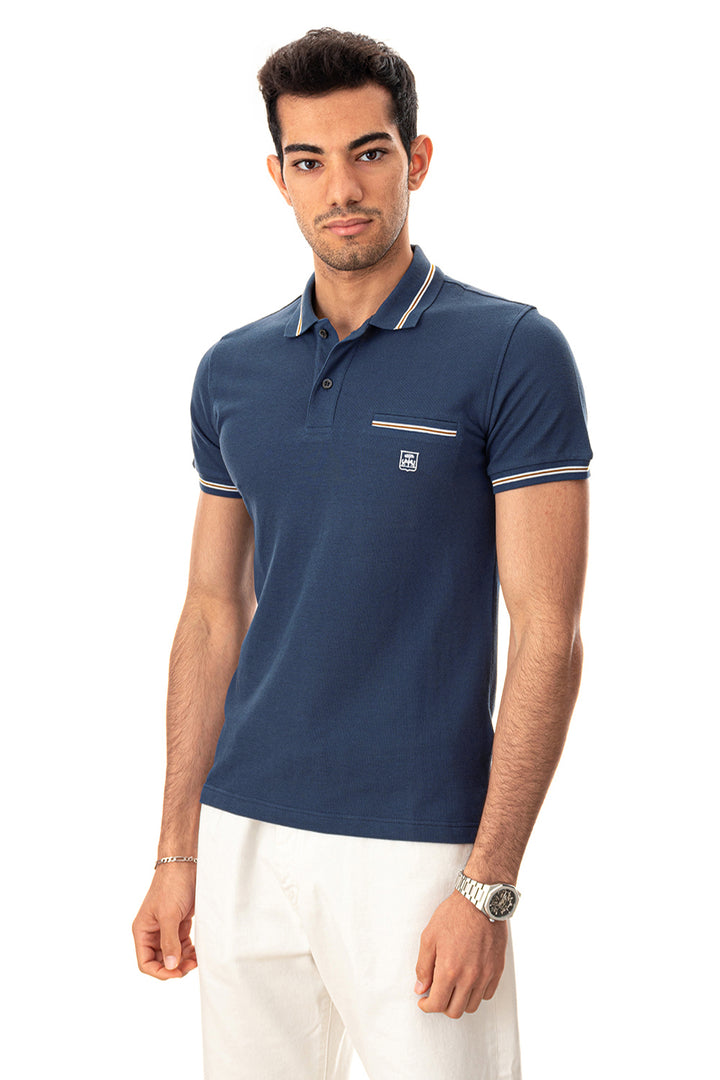 Corneliani Polo De Piquet Azul