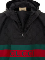Mantella Nera con Logo Web e Stampa Monogramma GG Gucci