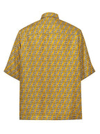 Camicia in Seta Gialla Hita con Stampa Labyrinth Fendi
