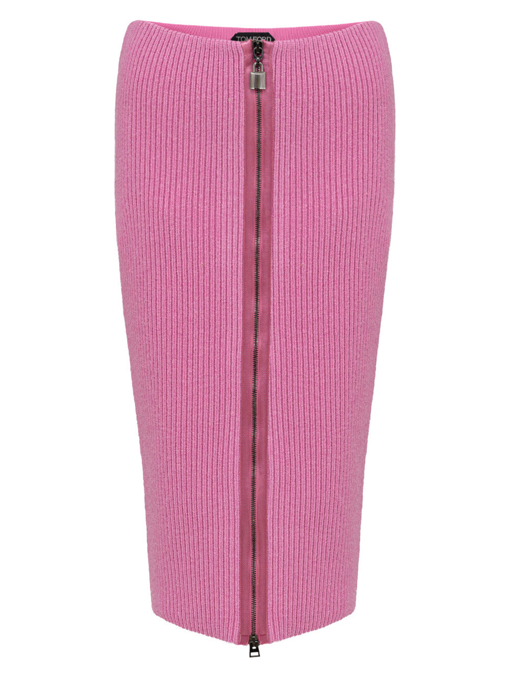 Gonna a Tubino con zip in Maglia Rosa Tom Ford