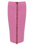 Gonna a Tubino con zip in Maglia Rosa Tom Ford
