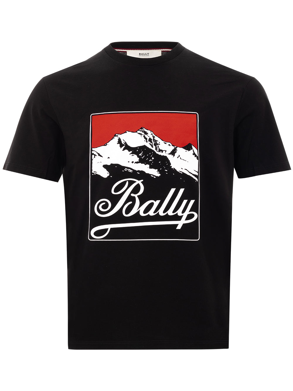 T-Shirt Nera con Stampa Bally