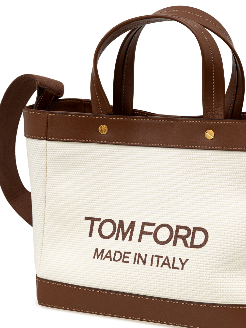 Tom Ford T-Screw Tote Bag aus beigefarbenem Canvas