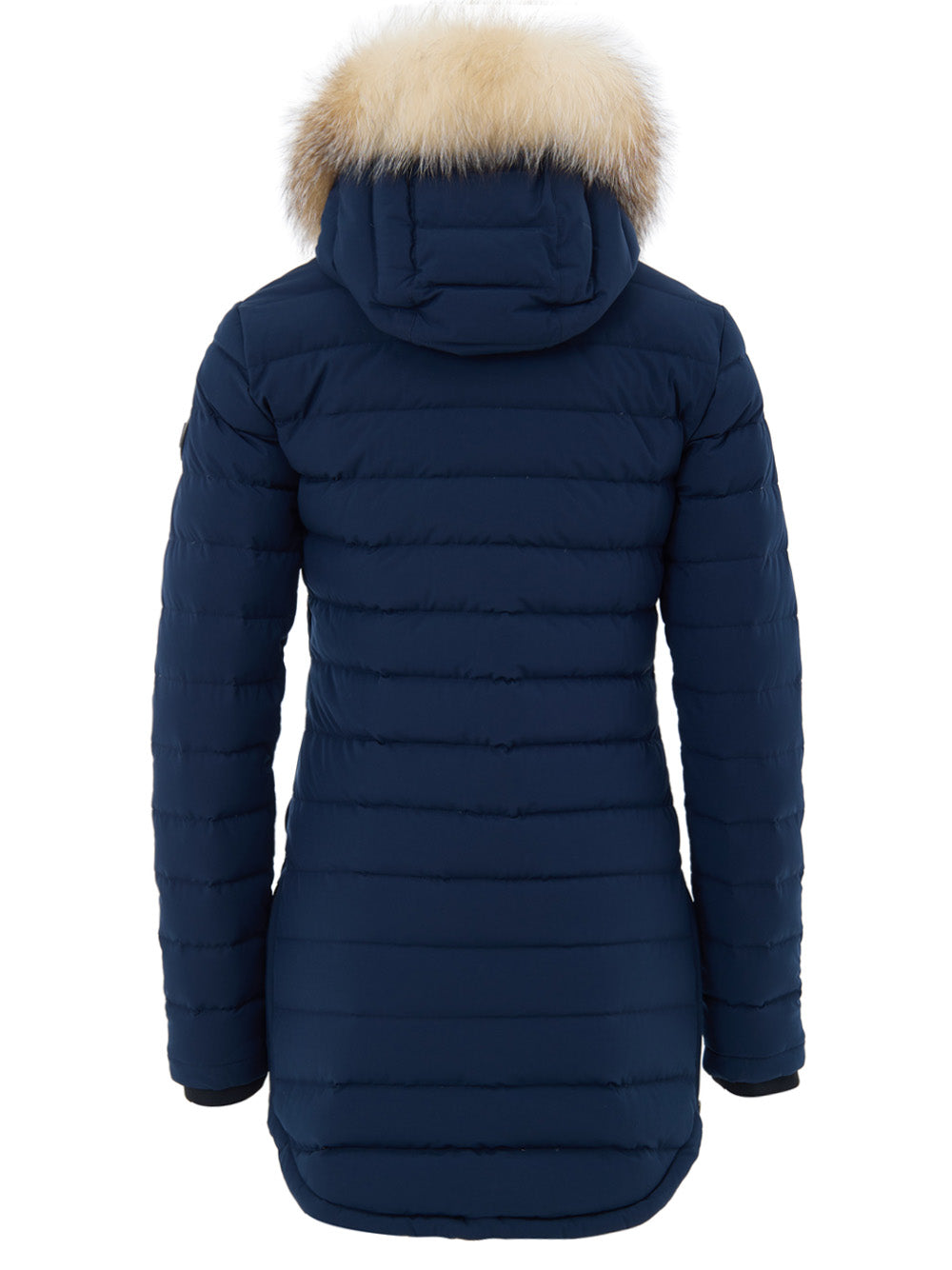 Piumino Lightweight Imbottito in Blu con Collo Pelliccia Moose Knuckles