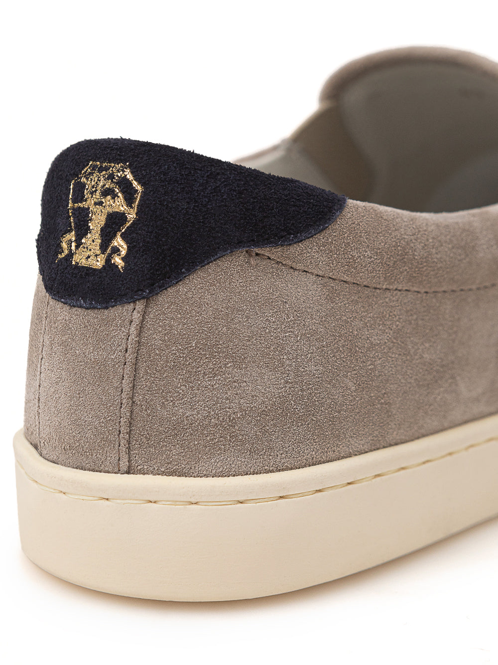 Slip on in Suede Tortora Brunello Cucinelli