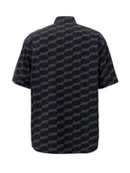 Camicia Manica Corta con Logo Allover Balenciaga