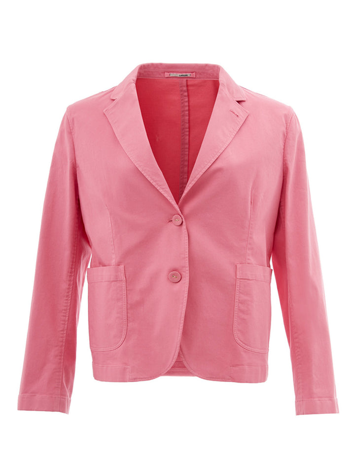 Jacke mit zwei Knöpfen aus rosa Lardini-Baumwolle