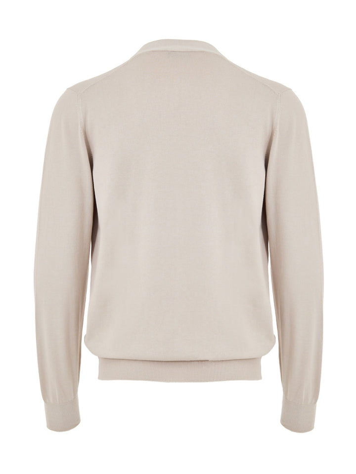 Maglione Cardigan in Cotone Beige Gran Sasso
