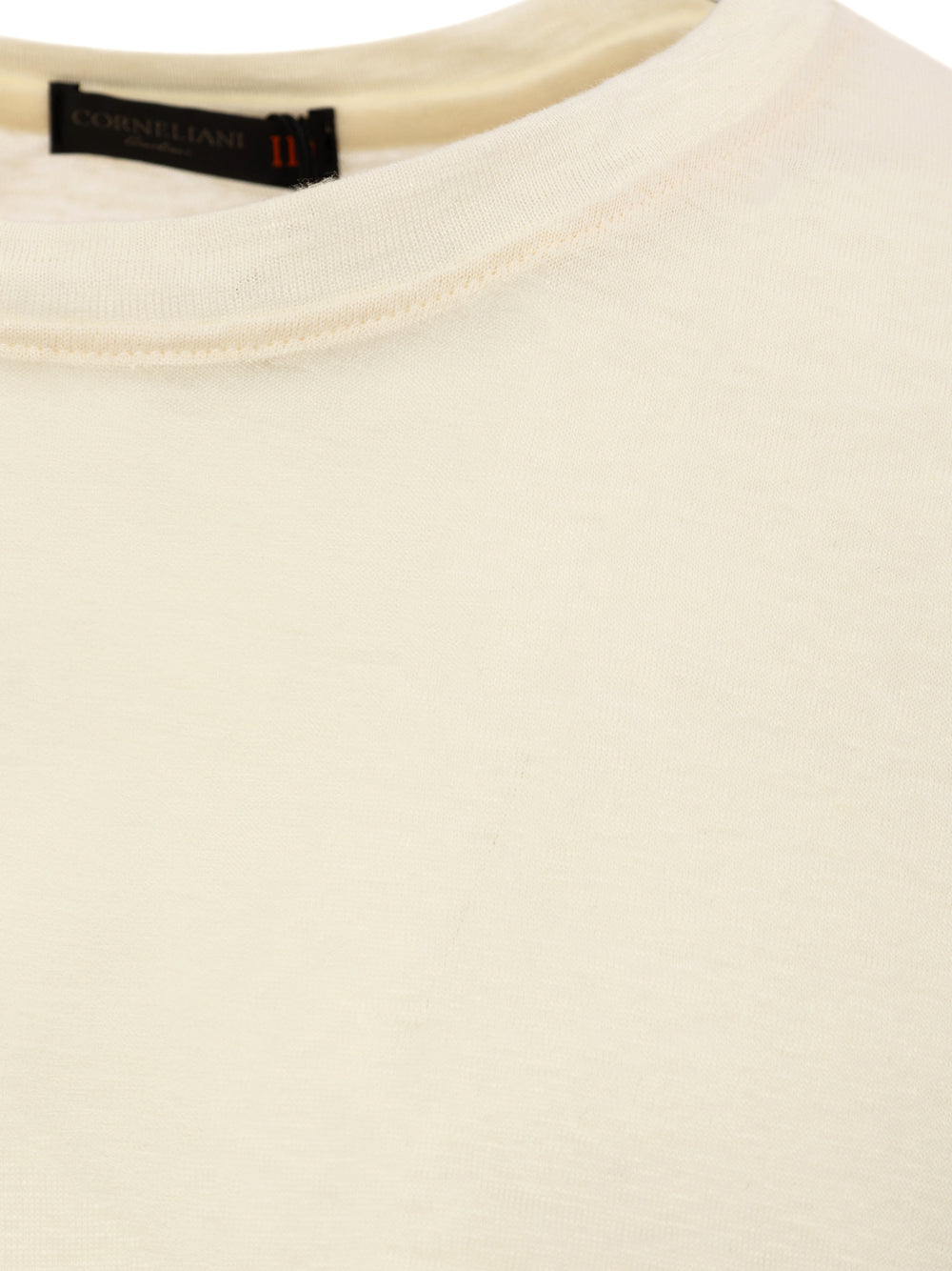 T-Shirt Corneliani Giallo Chiaro a Manica Corta in Lino