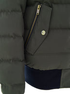 Piumino Bomber in Verde con Cappuccio e Pelliccia Moose Knuckles