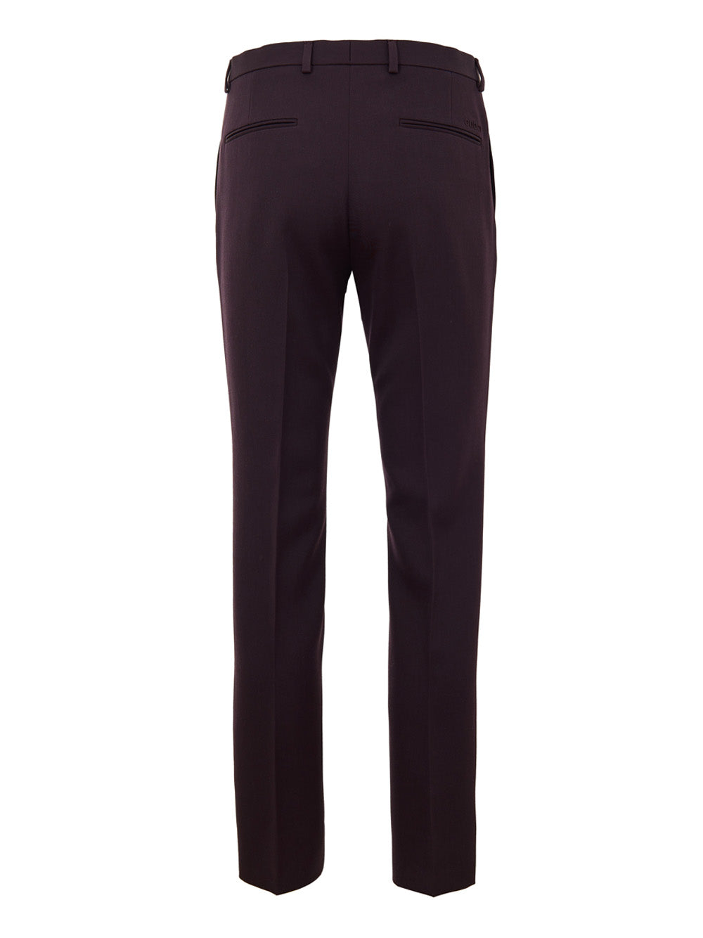 Pantalone Sartoriale Bordeaux con Ricamo Logo Gucci