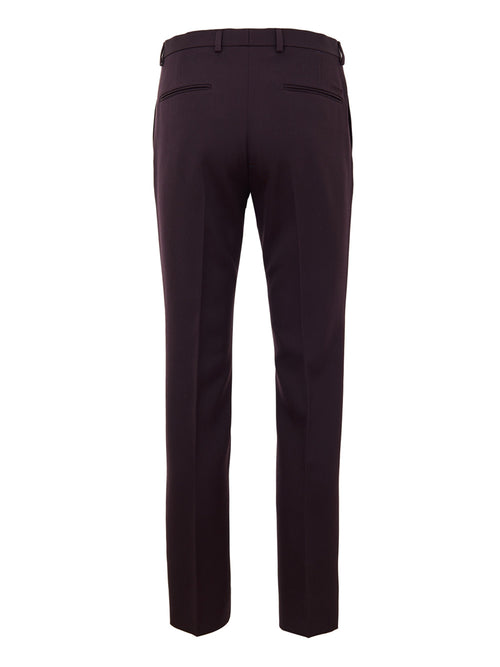 Pantalone Sartoriale Bordeaux con Ricamo Logo Gucci